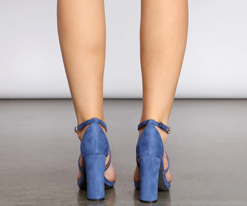 Give It To 'Em Criss-Cross Block Heels