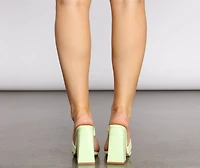 Spring Is The Air Faux Leather Mules