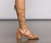 Wrapped Style Block Heel