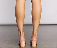 Let's Be Clear PVC Patent Faux Leather Mules