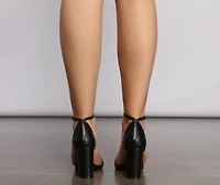 Basic Faux Leather Block Heels