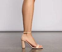 Basic Faux Leather Block Heels