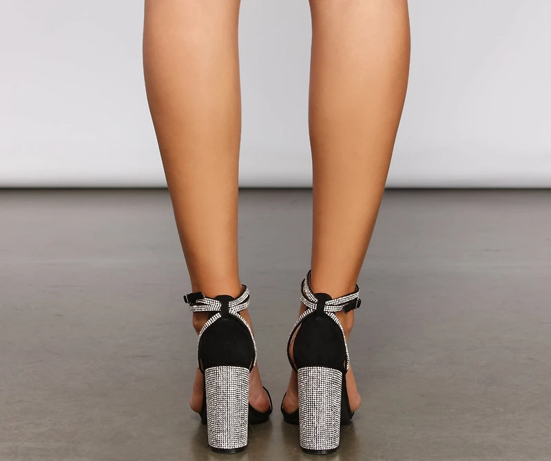 Caught The Spotlight Rhinestone Heels