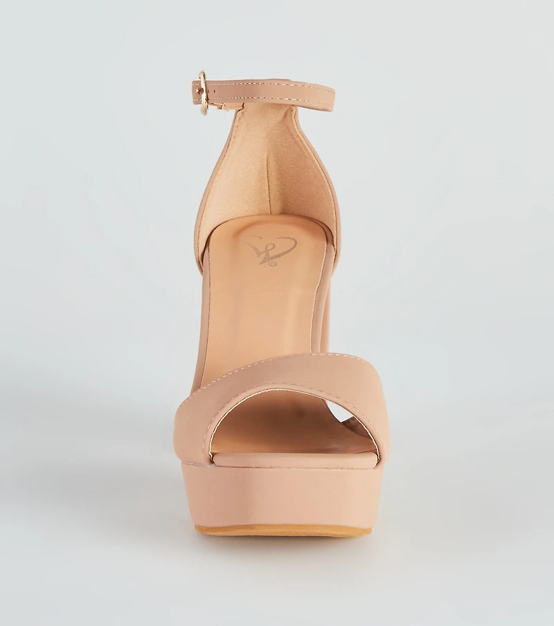 Essential Peep Toe Faux Nubuck Heels