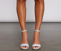 Basic Strap Faux Suede Block Heels