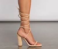Style Icon Lace Up Block Heels