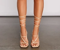 Lady Luxe Lace Up Stiletto Heels