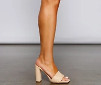 So Sleek Quilted Square Toe Mules