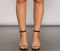 Sparkly Step Rhinestone Lucite Block Heels