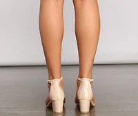 Basic Faux Patent Leather Block Heels