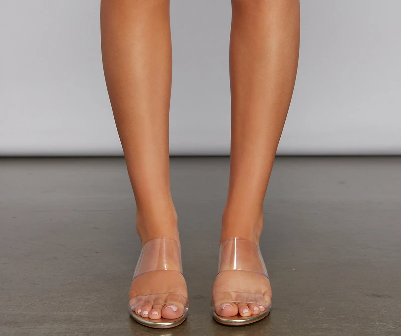 Dazzle And Glow Chrome Block Heels