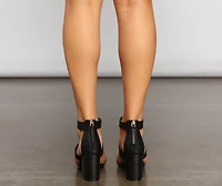 Triple Threat Faux Leather Block Heels