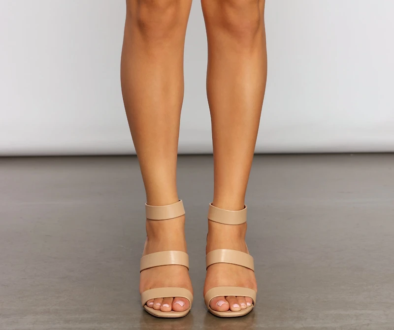 Stacked On Style Faux Leather Heels