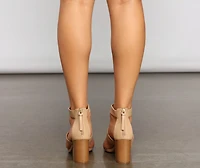 Stacked On Style Faux Leather Heels