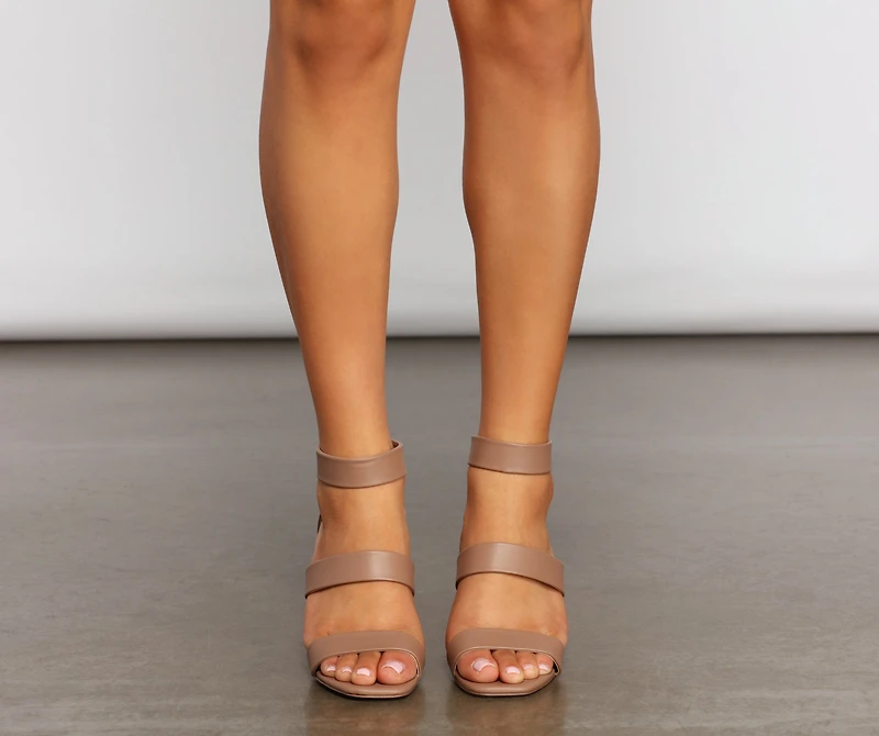 Stacked On Style Faux Leather Heels