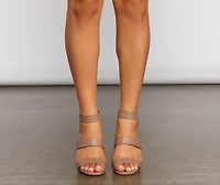 Stacked On Style Faux Leather Heels