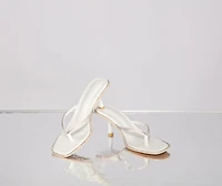 Glow On Rhinestone Thong Strap Kitten Heels