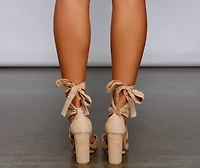 Makin Moves Tie Up Block Heels