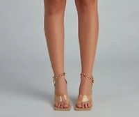 Key To Your Heart Chain Lock Charm Stiletto Heels