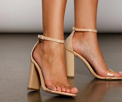 Ready To Stun Faux Leather Block Heels