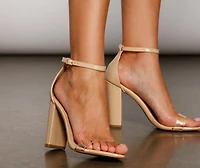 Ready To Stun Faux Leather Block Heels