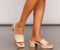 '90s Babe Jelly Square Toe Mule