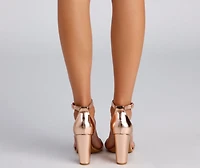Stepping Glam Chrome Rhinestone Heels