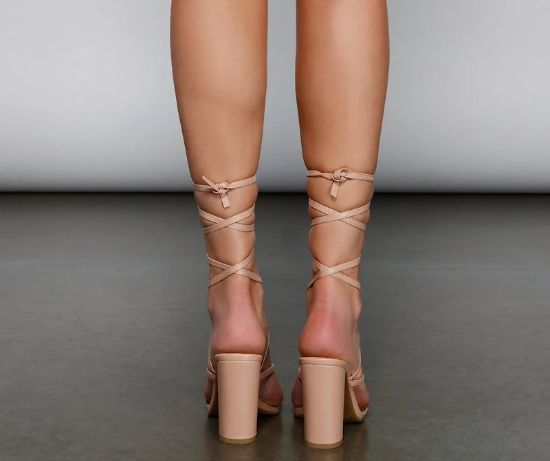 Chic And Polished Lace-Up Heels