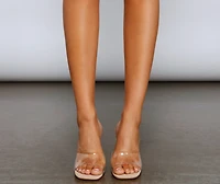 Clearly On Trend Lucite Mules