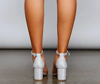 Glitzy And Gorgeous Glitter Block Heels