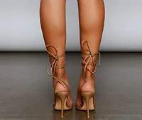 Tied Up Lace-Up Stiletto Heels