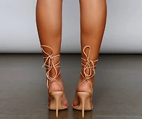 So Caught Up Lace-Up Stiletto Heels