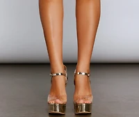 Chrome Cutie Platform Heels
