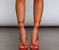 Make Your Mark Bandana Print Heels
