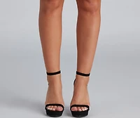Sleek And Chic Nubuck Platform Heels