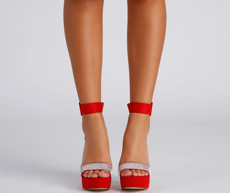 The Main Event Rhinestone Platform Stiletto Heels