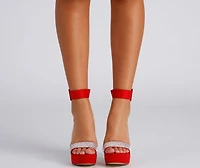 The Main Event Rhinestone Platform Stiletto Heels