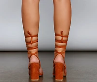 Everyday Chic Faux Suede Lace Up Heels