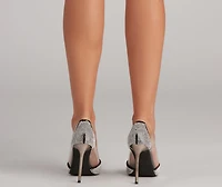 City Glam Rhinestone PVC Stiletto Pumps
