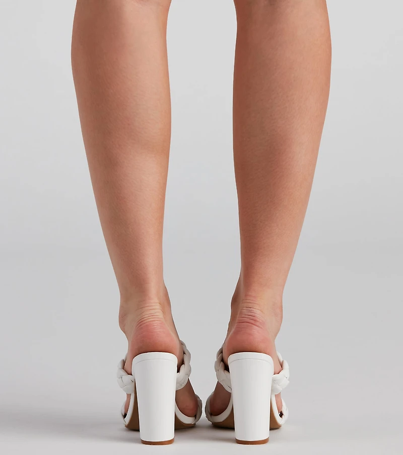 Braids For Days Block Heel Mules