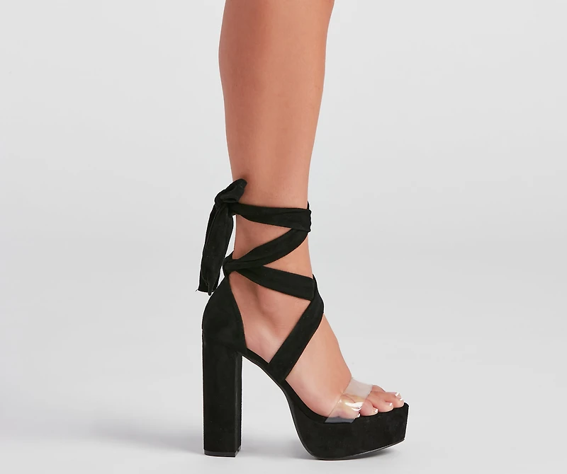 Fashionista Walkin' Lace-Up Platform Heels