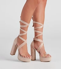 Fashionista Walkin' Lace-Up Platform Heels
