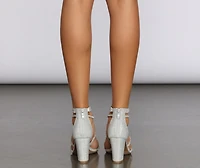 Sparkle Party Strappy Block Heels