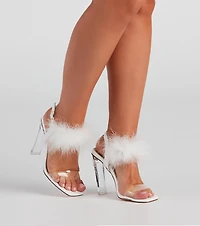 Wait Fur It Marabou Lucite Heels