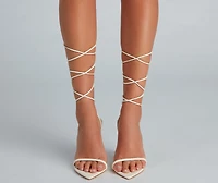 Chic Girl Lace-Up Stiletto Heels