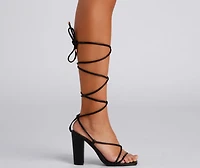 Stylish Babe Lace-Up Block Heels