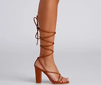 Stylish Babe Lace-Up Block Heels