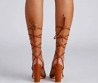 Stylish Babe Lace-Up Block Heels