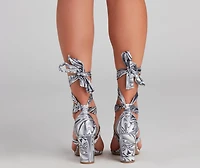 Vibe Out Y2K Lace-Up Block Heels