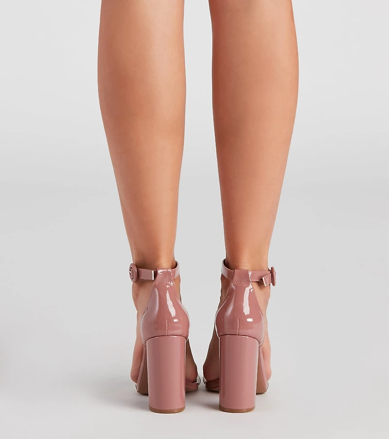 New Town Patent Block Heels
